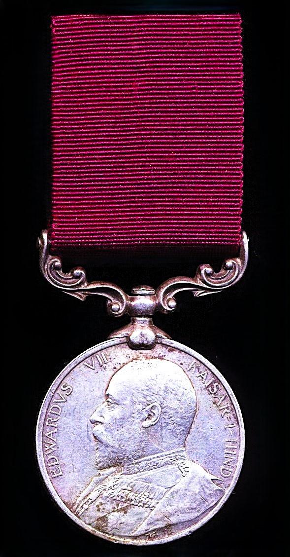 India Long Service and Good Conduct Medals. EDVII issue (2348 Lce. Dafdr: Bhagwan Singh 32d. Lcrs)
