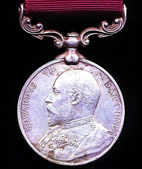 India Long Service and Good Conduct Medals. EDVII issue (2348 Lce. Dafdr: Bhagwan Singh 32d. Lcrs)