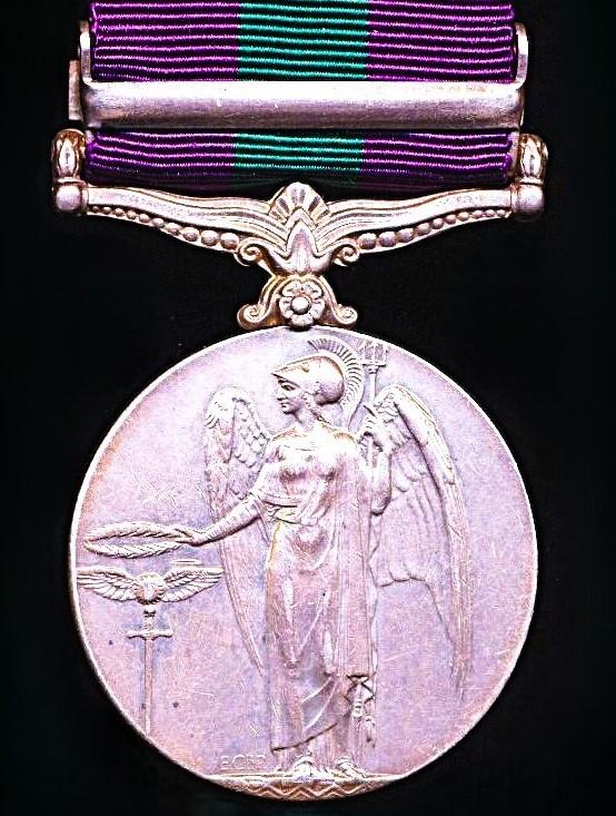 General Service Medal 1918-62. GV first issue with clasp 'Iraq' (3129 Sepoy Gugan. 12-Pioneers.)