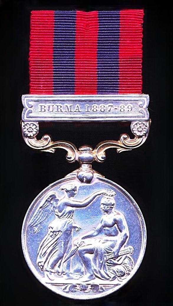 India General Service 1854-95, 1 clasp, Burma 1887-89 (107 Sapper Moung Hpo Gyan Burma Coy. Sappers & Miners)