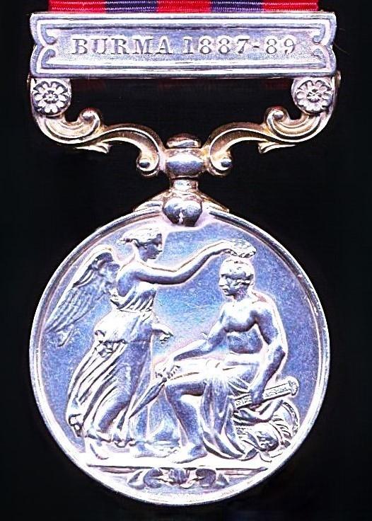 India General Service 1854-95, 1 clasp, Burma 1887-89 (107 Sapper Moung Hpo Gyan Burma Coy. Sappers & Miners)