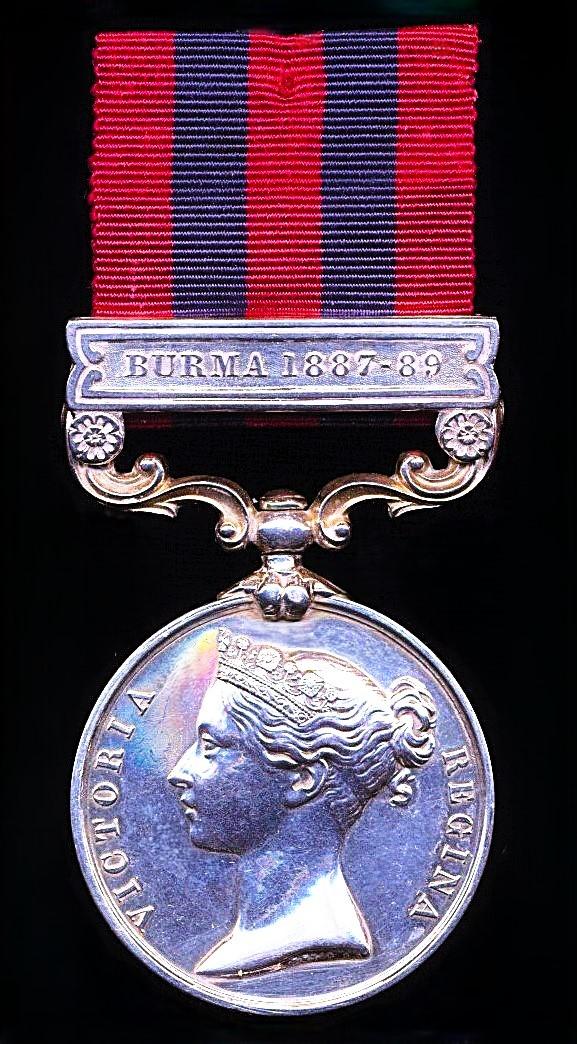 India General Service 1854-95, 1 clasp, Burma 1887-89 (107 Sapper Moung Hpo Gyan Burma Coy. Sappers & Miners)