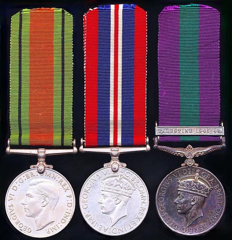 A Second World War and Palestine campaign, to a British soldier who served in Palestine at the time of the 'S.S. Exodus' incident: Private John Arfon Hughes, 2nd Battalion Cheshire Regiment late Royal Welsh Fusiliers