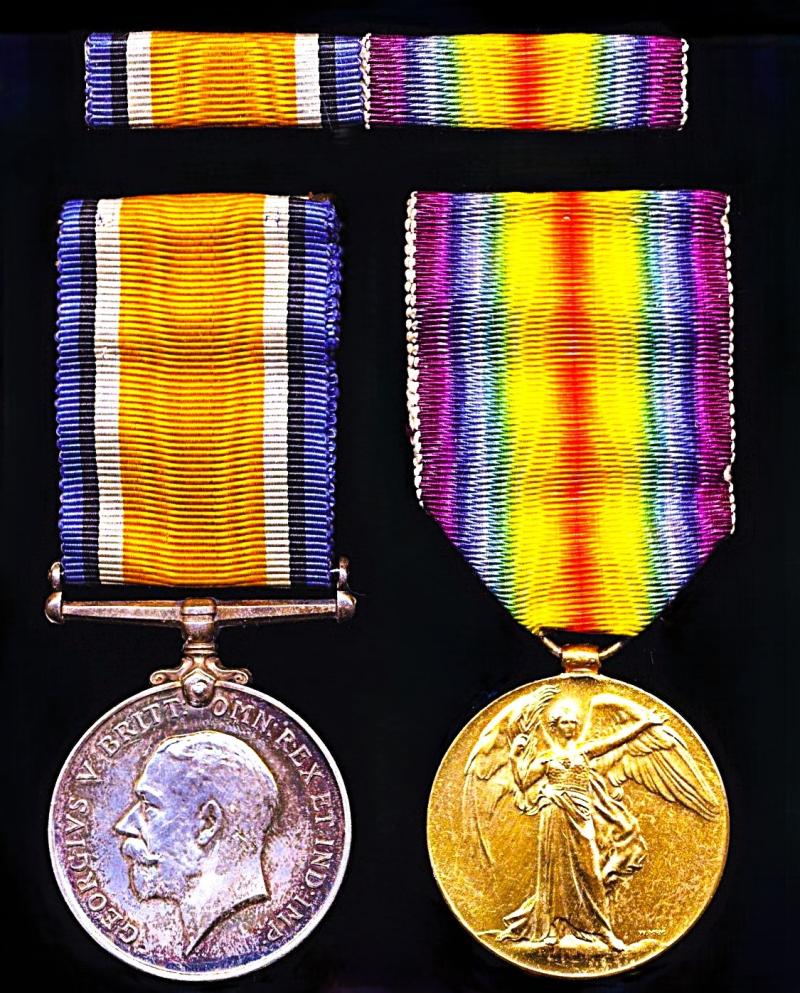 A Life-Guards / Great Western Railway / Wootton Bassett /Wiltshire interest Great War 'Gassed on the Western Front' medal pair: Trooper Henry 'Harry' Leonard Brust 1st Household Battalion, formerly 2nd Life Guards & latterly Coldstream Guards