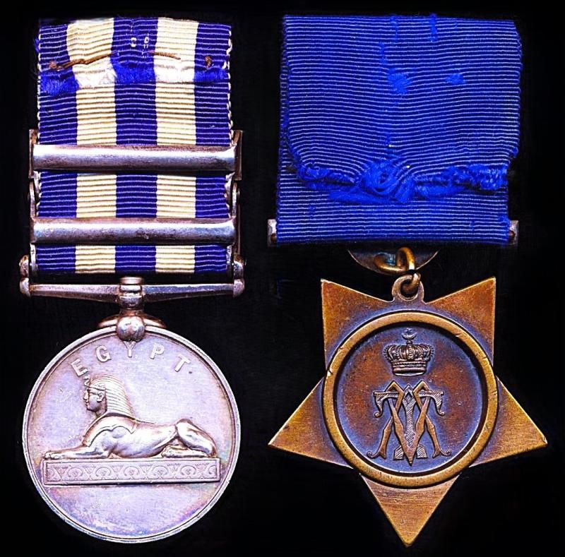 A Royal Marine 'Bootneck Cameleer' Abu Klea 'Gordon Relief Expedition' campaign medal pair: Private Joseph Leonard, Royal Marine Light Infantry late Guards Camel Regiment